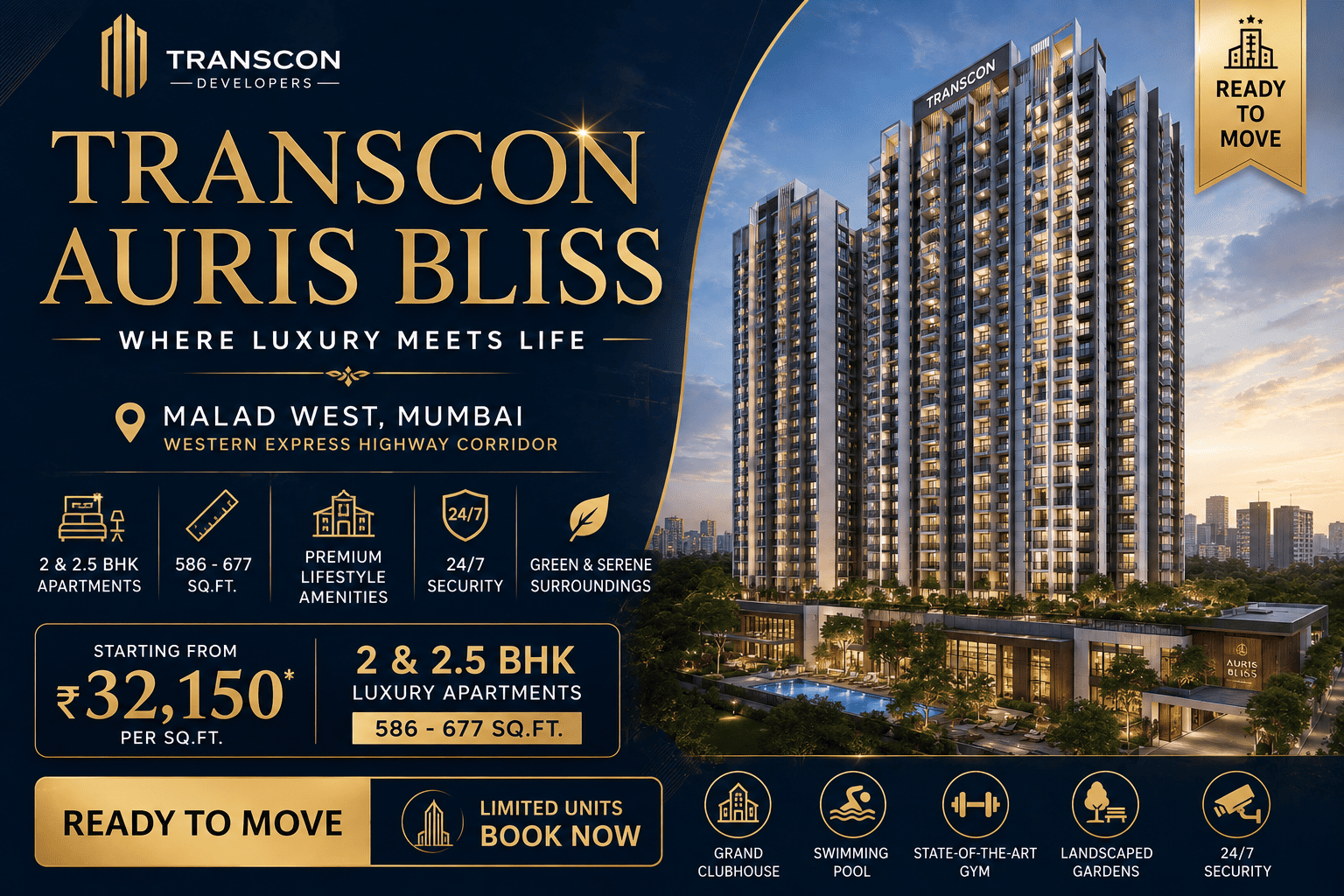 Transcon Auris Bliss - Luxury Apartments Malad West