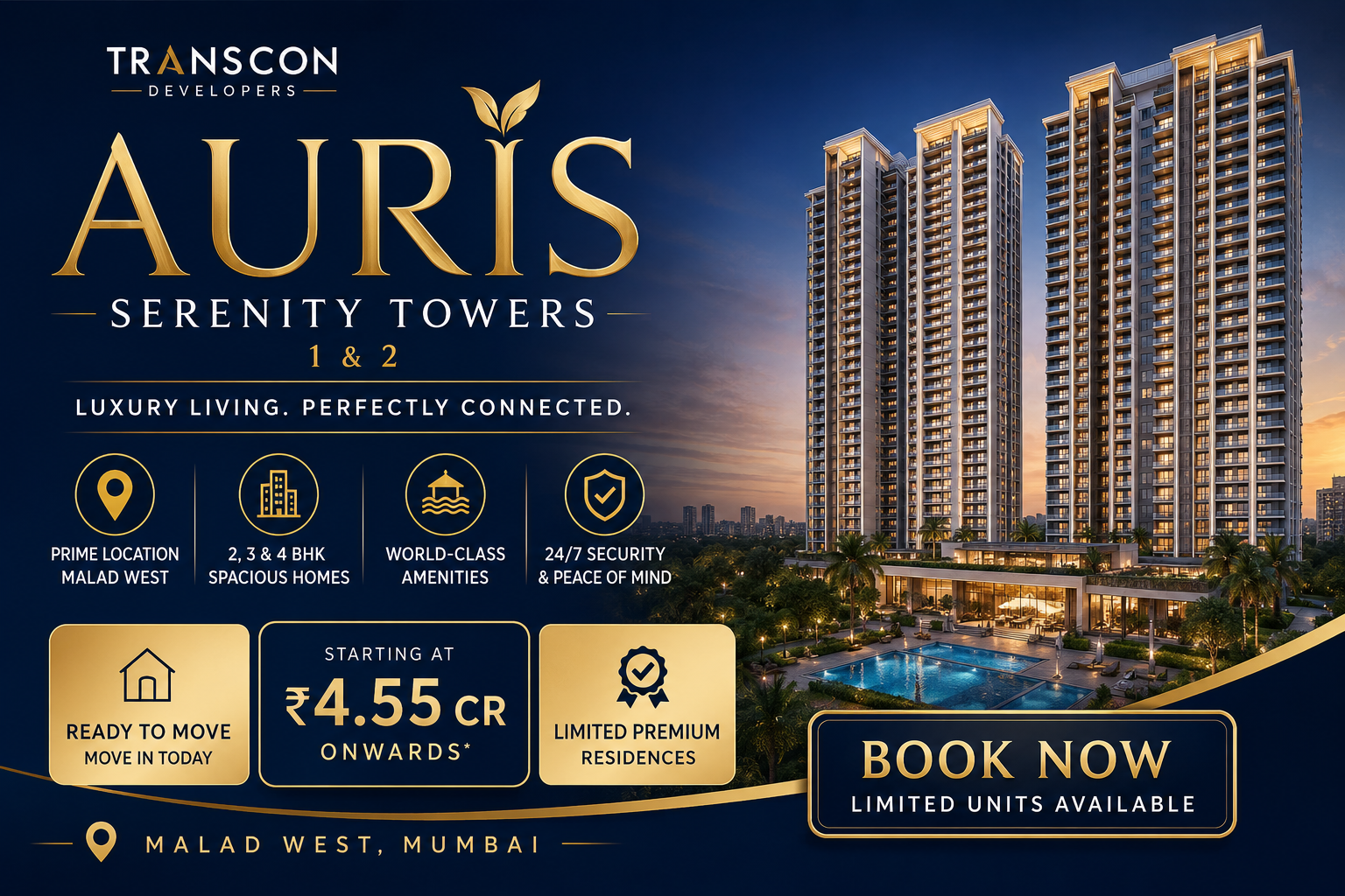 Transcon Auris Serenity Towers - Luxury Apartments Malad West