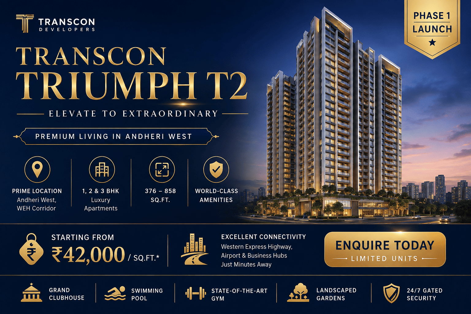 Transcon Triumph T2 - Luxury Apartments Andheri West