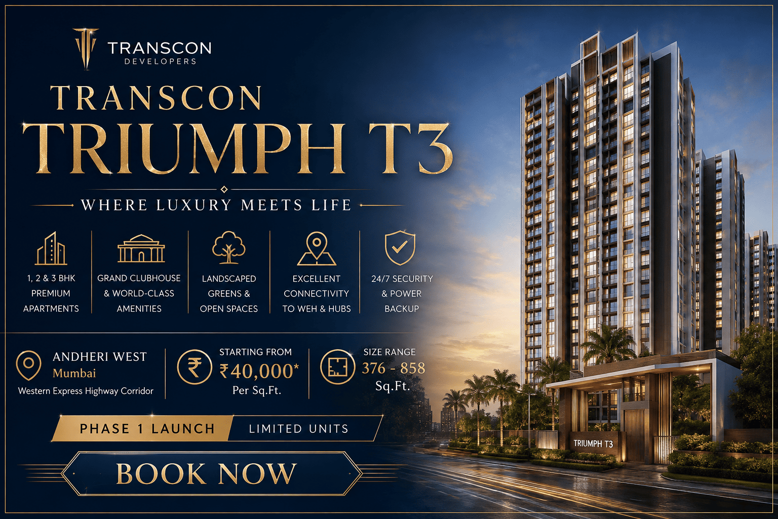 Transcon Triumph T3 - Luxury Apartments Andheri West