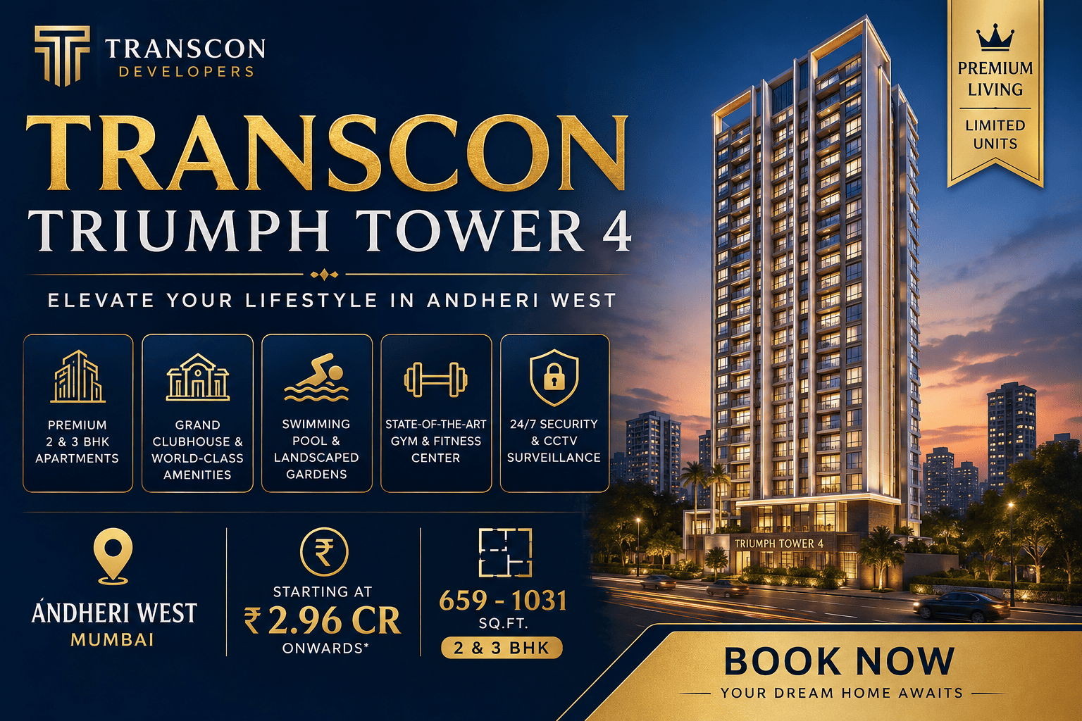 Transcon Triumph Tower 4 - Luxury Apartments Andheri West